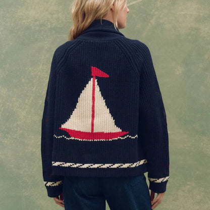 Women's Chunky Animal Open Front Knit Cardigan