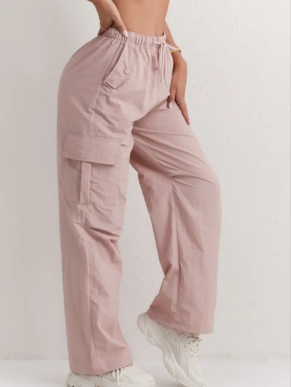 Women's High Waisted Cargo Pants Wide Leg Quick Dry Pockets