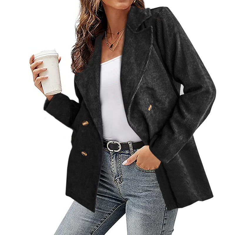 Women's Corduroy Blazer Oversized Casual Jacket