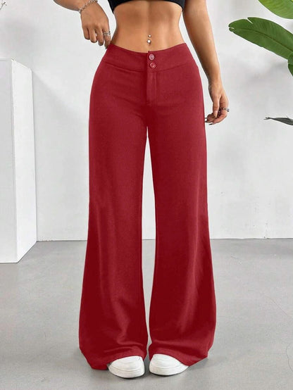 Black High Waist Wide Leg Palazzo Pants for Women