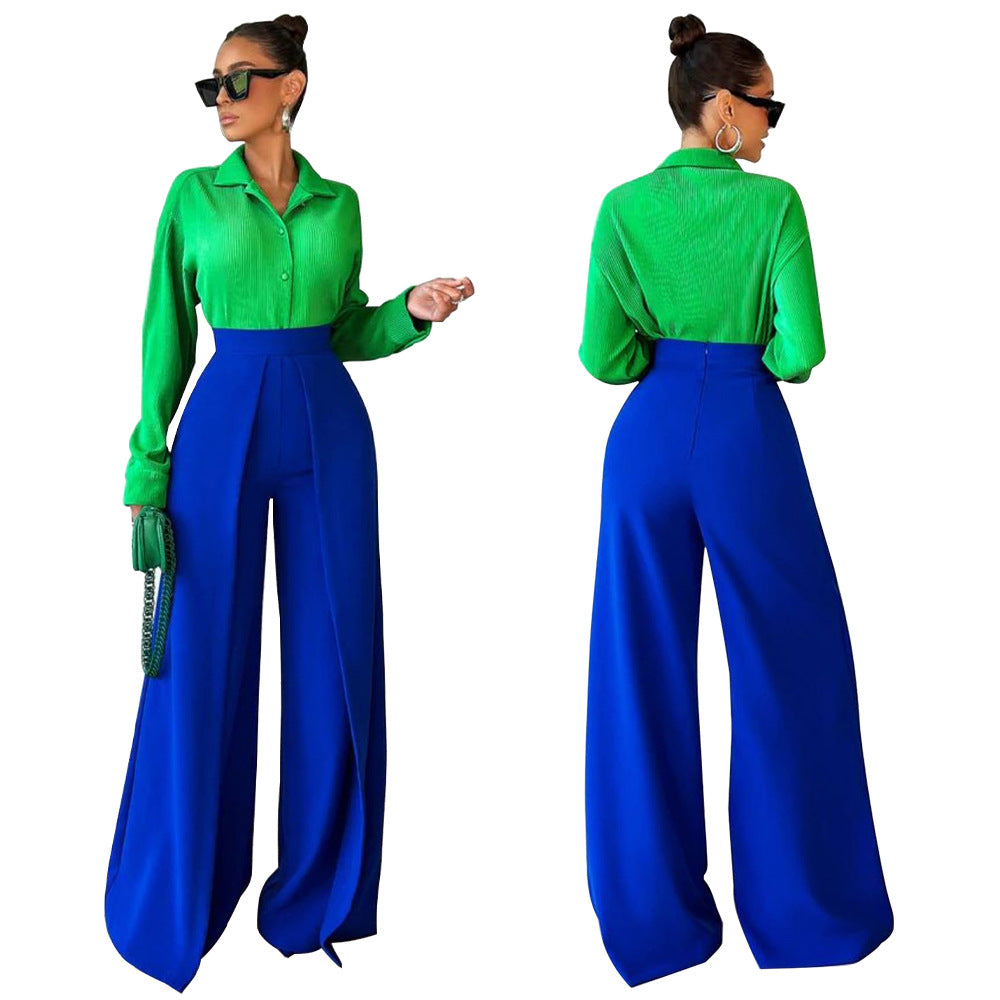 Women's High Waist Wide Leg Pants Flowy Loose Casual