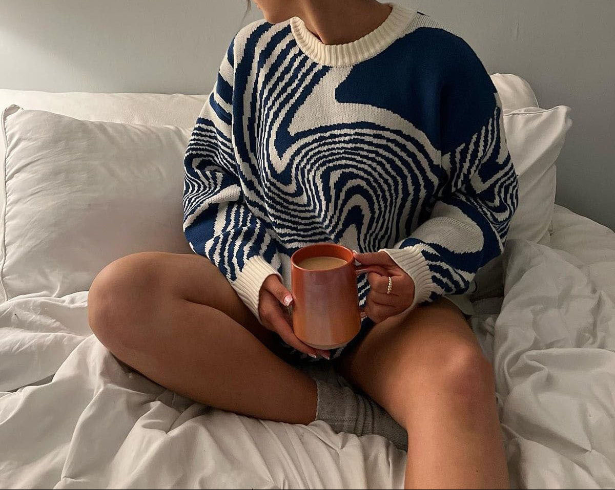 Women's Oversized Geometric Streetwear Sweater