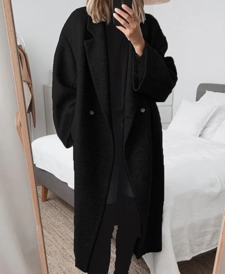 Women's Oversized Long Wool Coat Winter Trench Outerwear