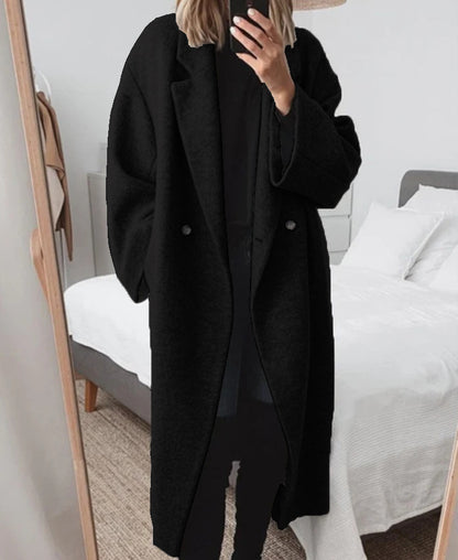 Women's Oversized Long Wool Coat Winter Trench Outerwear