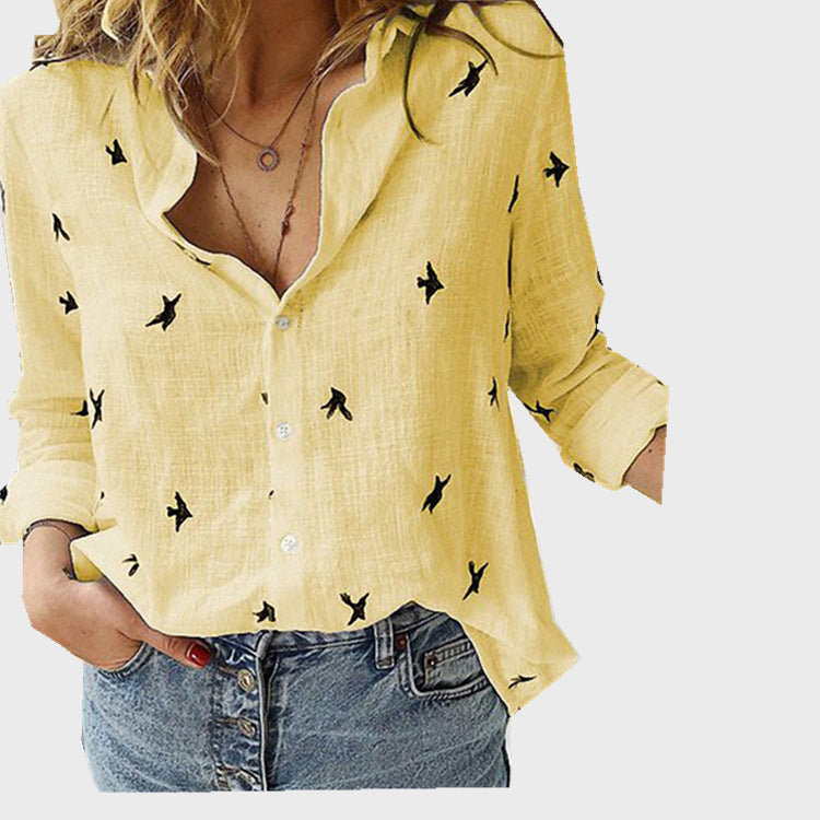 Women's Oversized Linen Button Down Shirt Long Sleeve