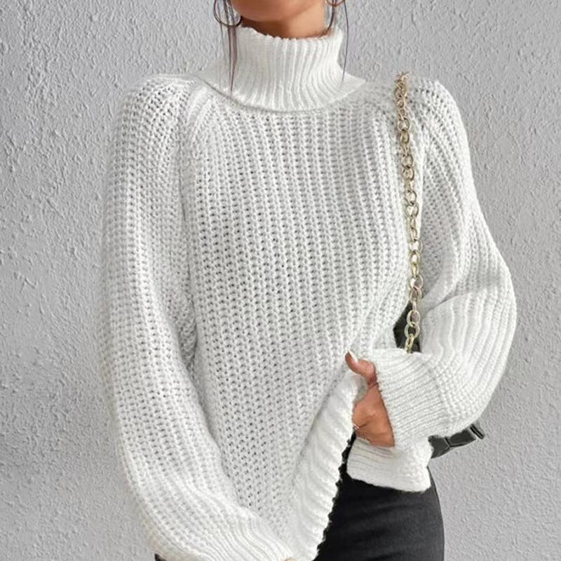 Women's Oversized Chunky Turtleneck Sweater Long Knit
