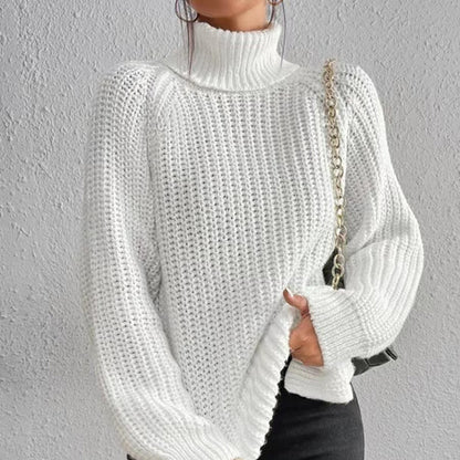 Women's Oversized Chunky Turtleneck Sweater Long Knit