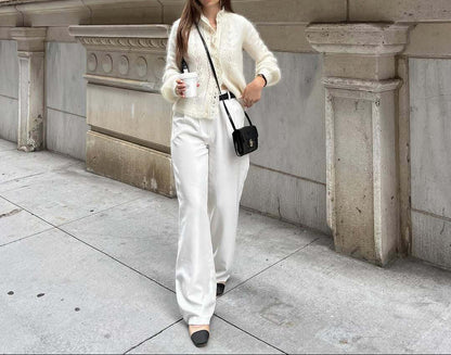 Crochet Lace Button Front Knit Cardigan