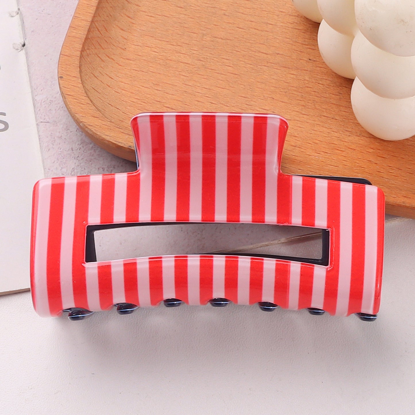 4th of July Stripe Hair Claw Clip Patriotic USA