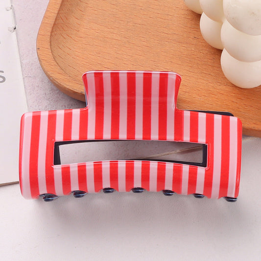 4th of July Stripe Hair Claw Clip Patriotic USA