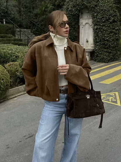 Women's Casual Batwing Zip Up Jacket