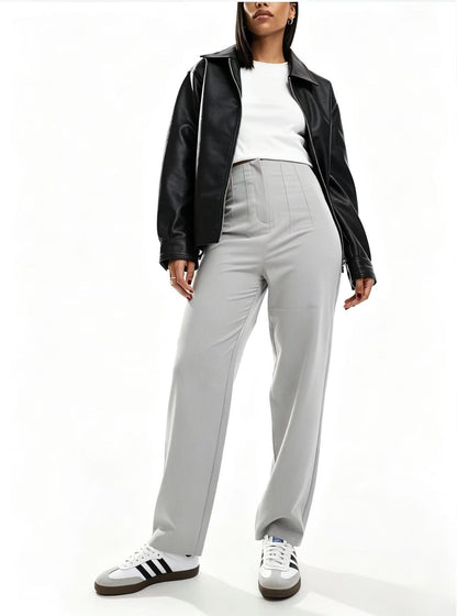 Women's High Waist Straight Leg Stretch Ankle Dress Pants