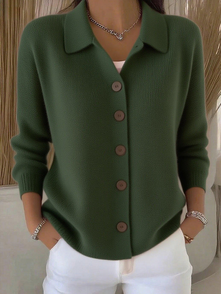 Women's Collared Button Down Knit Cardigan Sweater