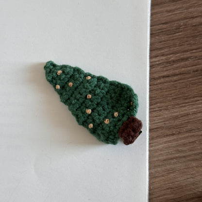 Handmade Crochet Xmas Hair Clips Holiday Barrettes Girls