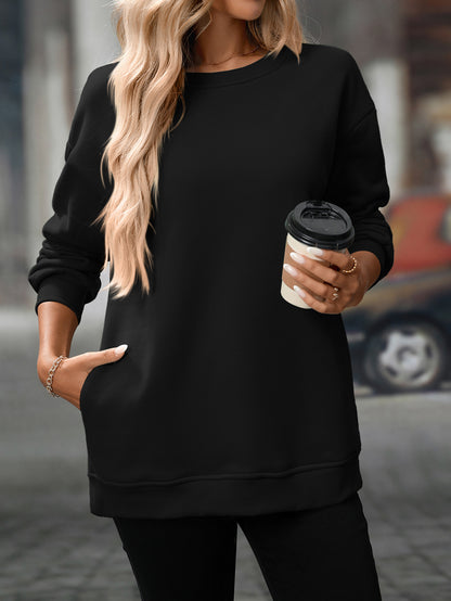 Trendy Y2K Fleece Pullover Sweatshirt – Fall/Winter Casual Top