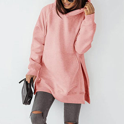 Women's Oversized Fleece Hoodie Tunic Pocket Pullover