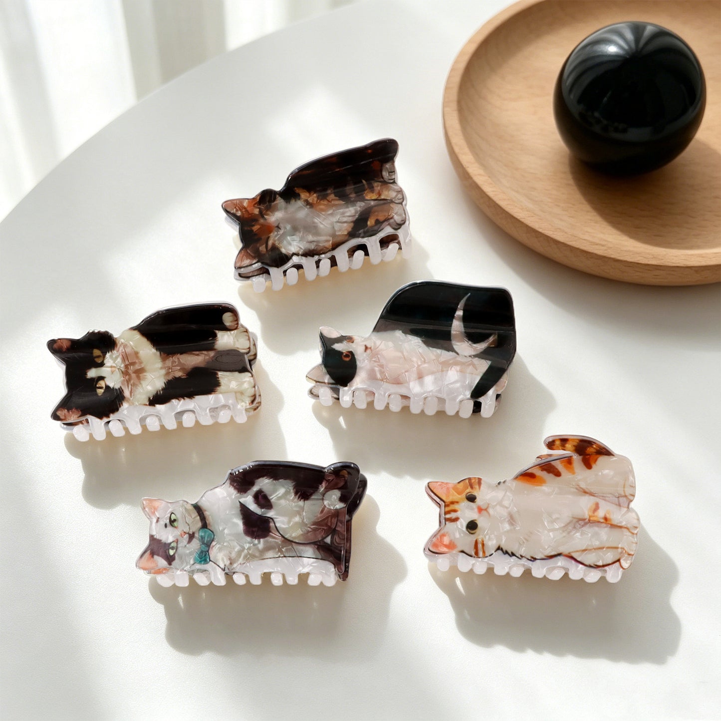 Cute Cat Hair Claw Clips Kawaii Shell Pattern for Women