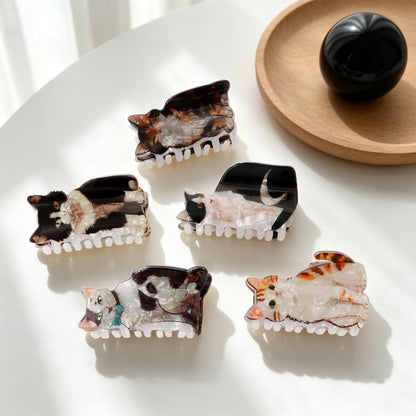Cute Cat Hair Claw Clips Kawaii Shell Pattern for Women