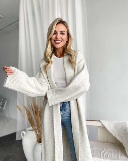 Women's Long Cardigan Open Front Oversized Sweater Coat