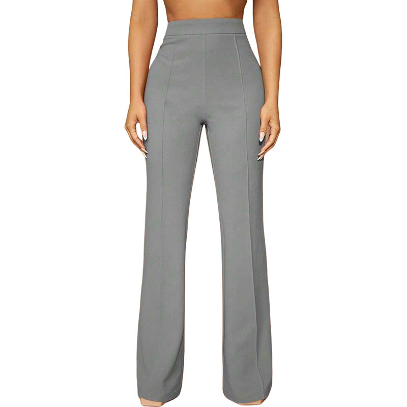 High Waist Straight Leg Pants | Women's Work Trousers