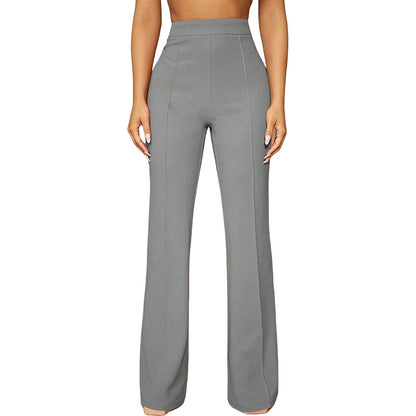 High Waist Straight Leg Pants | Women's Work Trousers