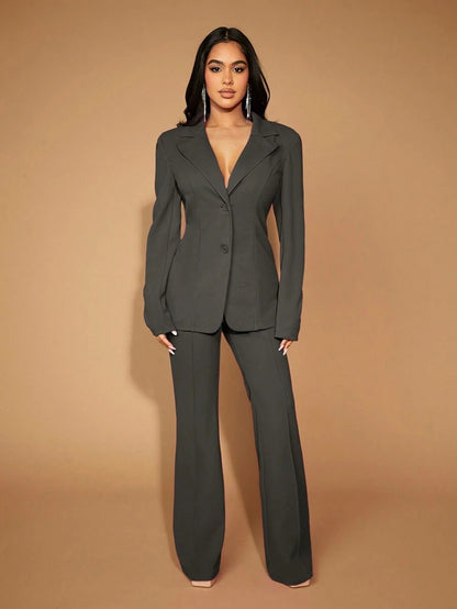High Waist Straight Leg Pants | Women's Work Trousers