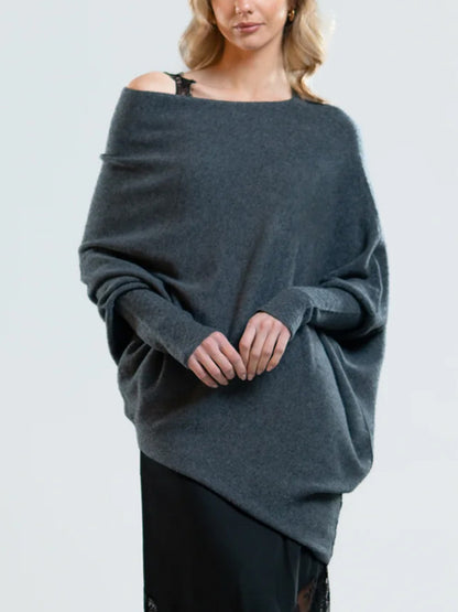 Women's Oversized Crew Neck Soft Knit Pullover Sweater