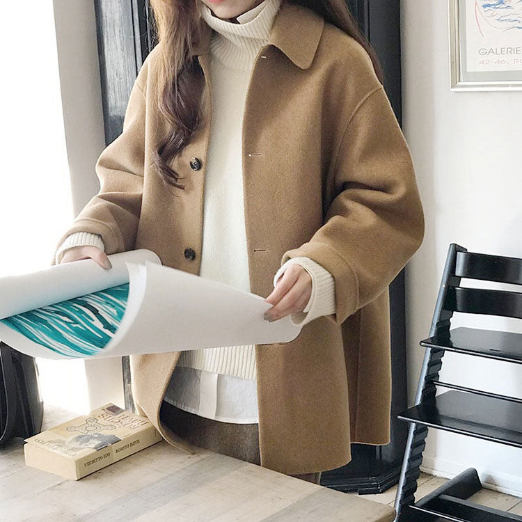 Women's Oversized Faux Wool Mid Length Coat