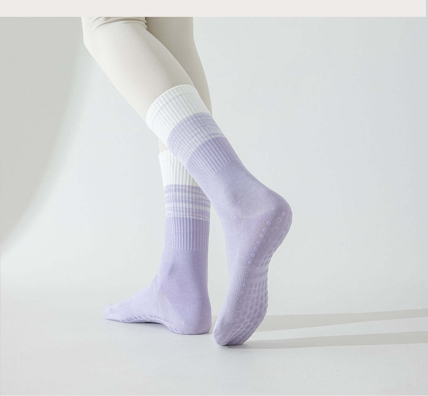 Womens Stripe Grip Pilates Socks Non Slip Yoga Socks