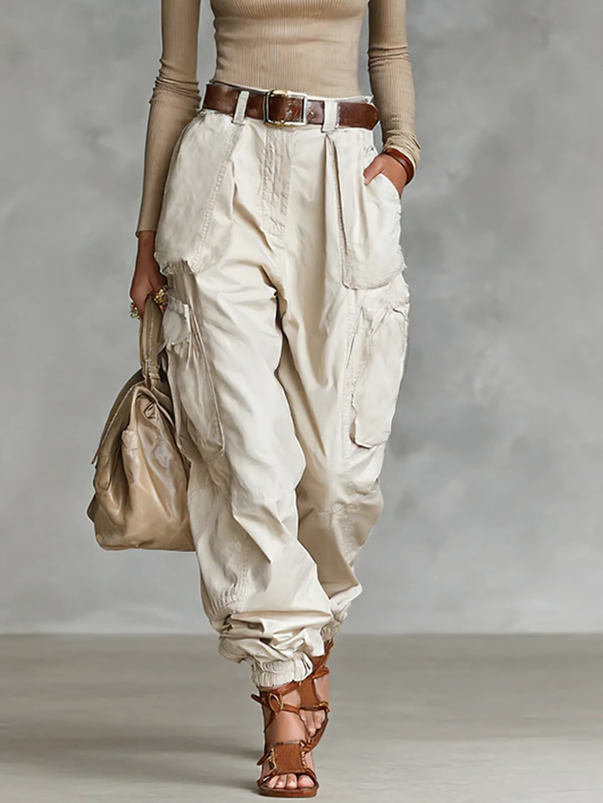 Women's High Waisted Baggy Cargo Pants Wide Leg