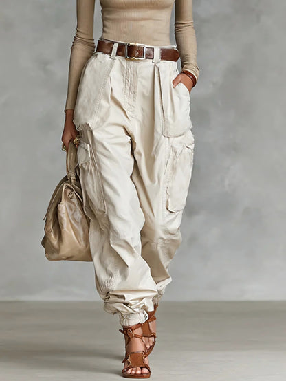 Women's High Waisted Baggy Cargo Pants Wide Leg