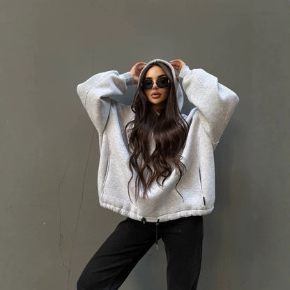 Women's Oversized Fleece Drop Shoulder Hoodie