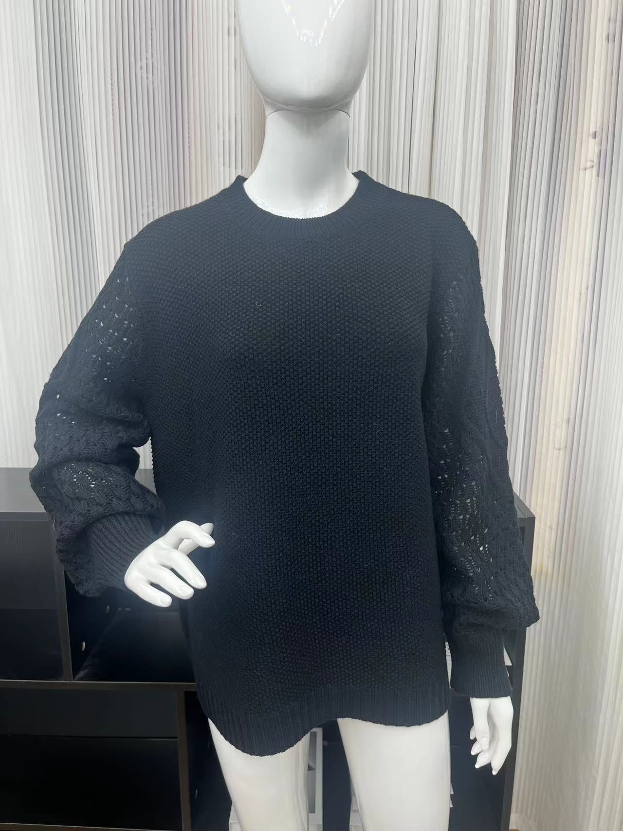 Women's Cable Knit Crew Neck Oversized Pullover Sweater