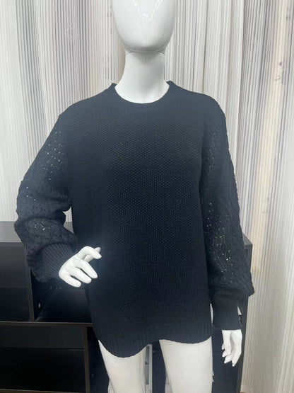 Women's Cable Knit Crew Neck Oversized Pullover Sweater