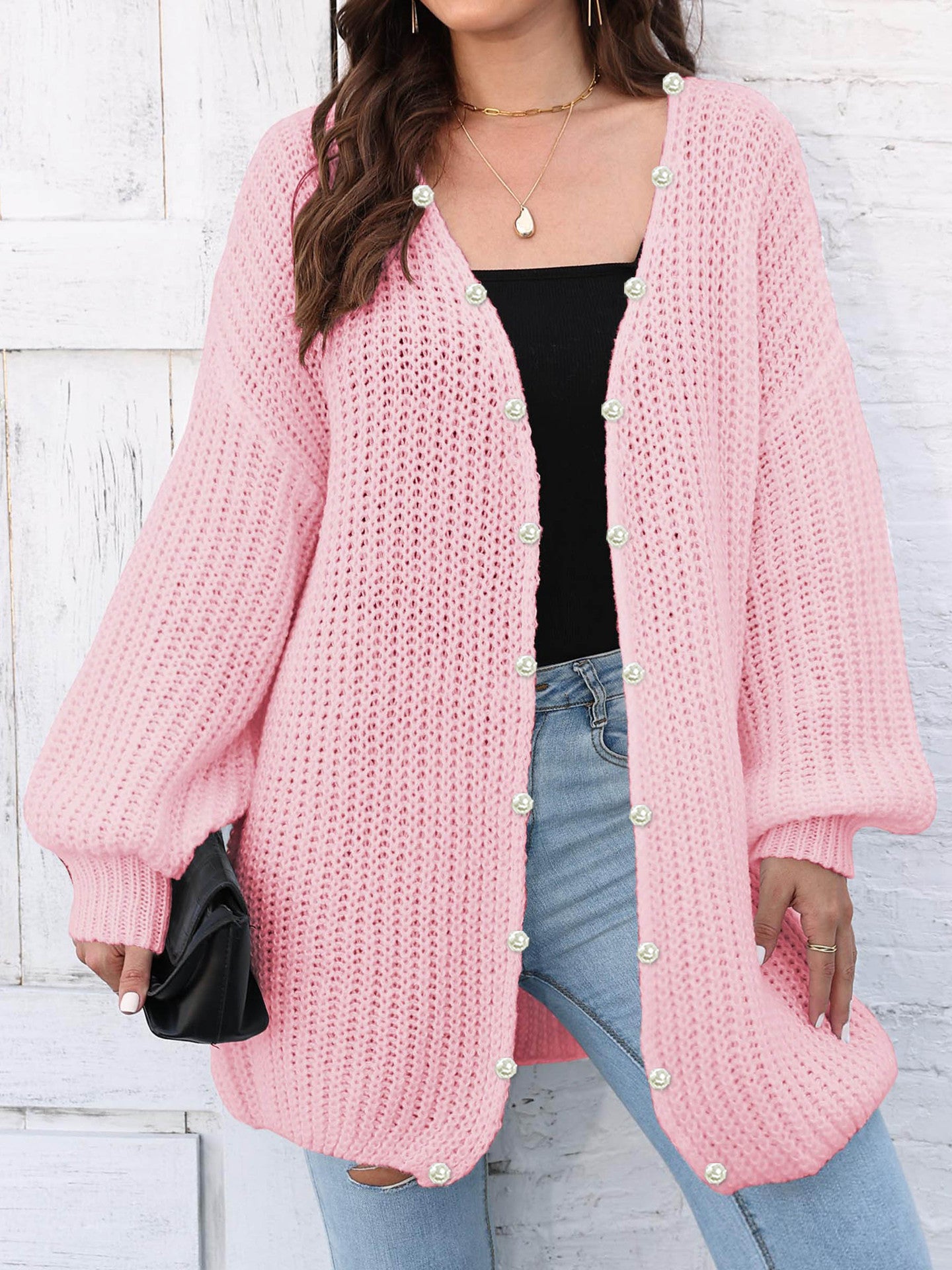 Women's Thick Coat Thick Needle Woven Cardigan Loose Lazy Style Casual Sweater