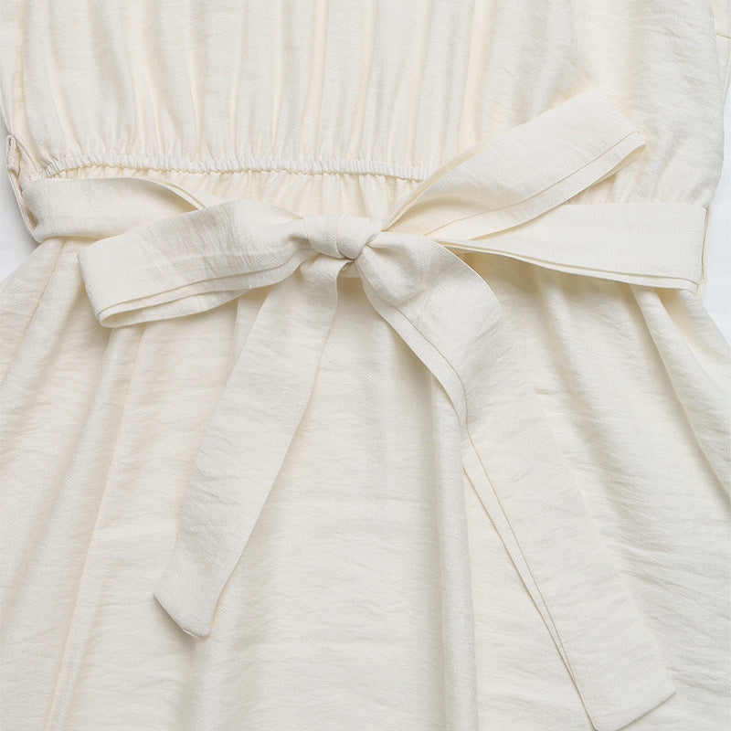 Spaghetti Strap Maxi Dress Summer Floral Tie-Waist