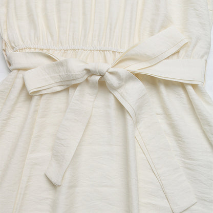 Spaghetti Strap Maxi Dress Summer Floral Tie-Waist