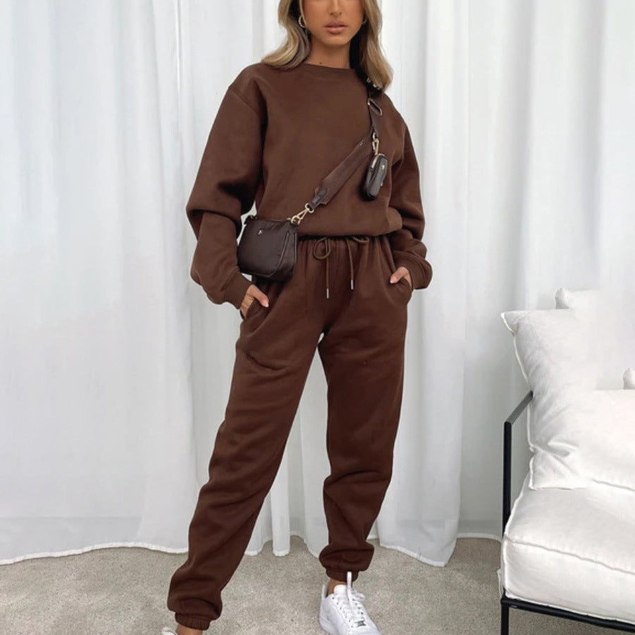 Fleece Sweatshirt and Jogger Pants Two Piece Set