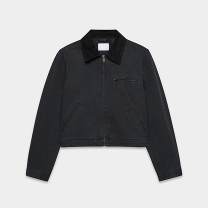 Women's Cropped Barn Jacket Vintage Workwear Zip