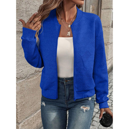 Women's Casual Quilted Zip Up Bomber Jacket