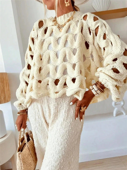 Women's Oversized Crochet Sweater Beach Cover Up