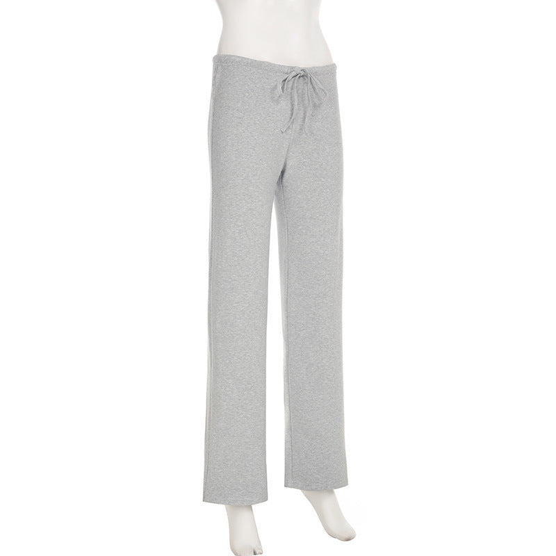 Women Sexy V Neck Wrap Top Wide Leg Pants Two Piece Set