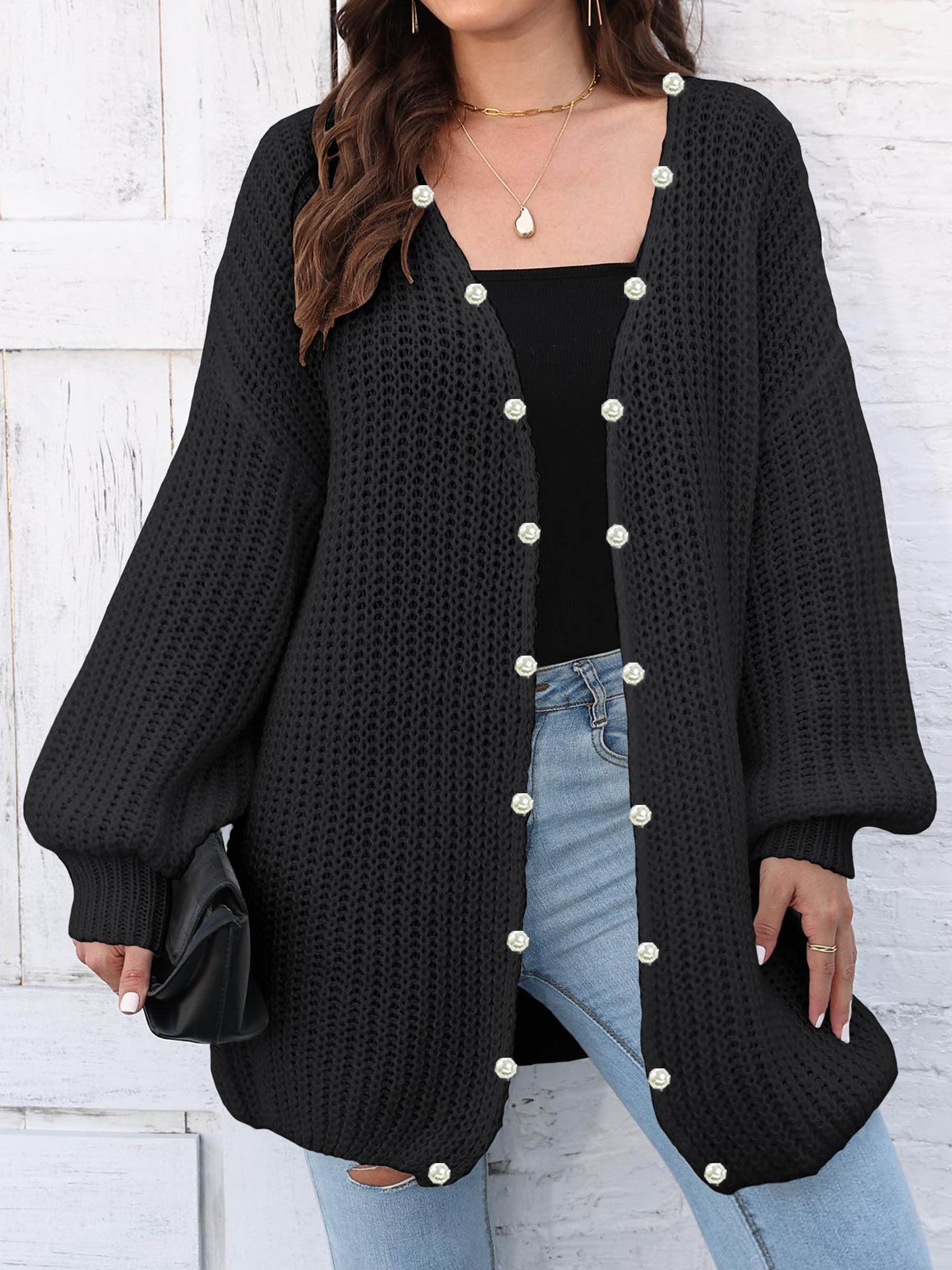 Women's Thick Coat Thick Needle Woven Cardigan Loose Casual Sweater