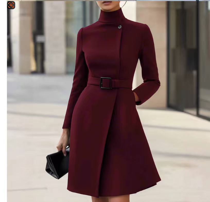 Women's Lace Up Puff Sleeve Blazer Dress Cinched Waist