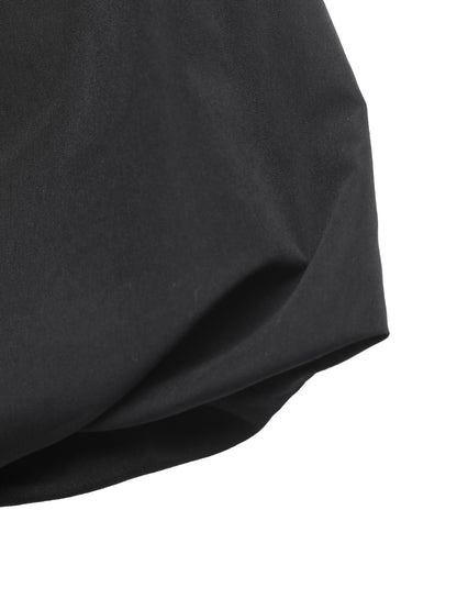 Solid Square Neck Bubble Hem Long Sleeve Mini Dress
