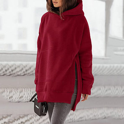 Women's Oversized Fleece Hoodie Tunic Pocket Pullover