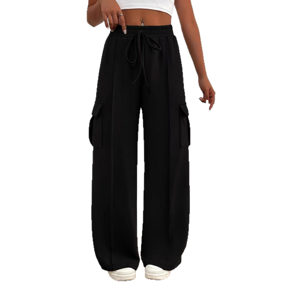 Women's Wide Leg Cargo Sweatpants with Pockets