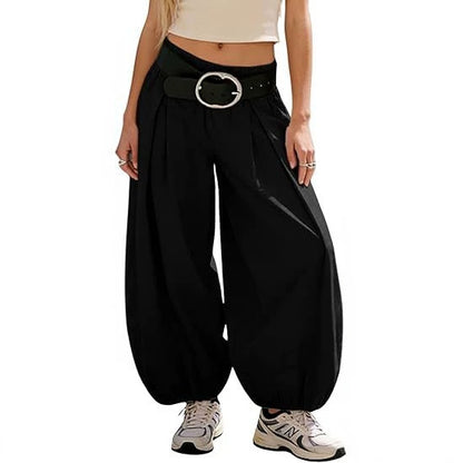 Women's Loose Wide Leg Pants Elastic Waist Casual Trousers
