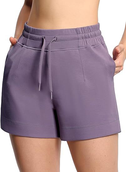Women's High-Waisted Drawstring Sweat Shorts – Casual Lounge Shorts