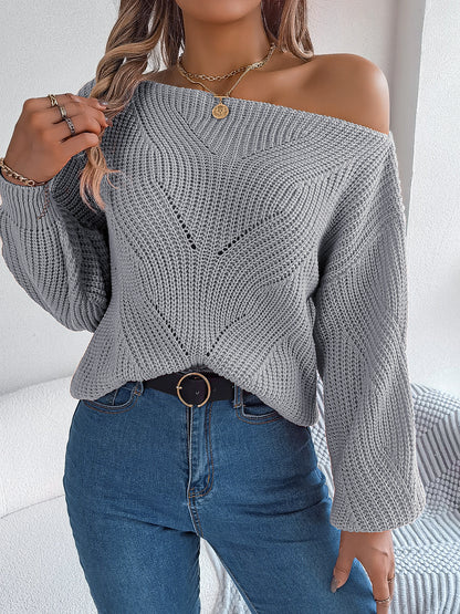 2025 Fall/Winter V-neck Cable Knit Pullover Sweater, Casual Stylish Sweater
